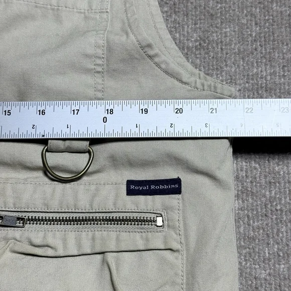 Royal Robbins 5.11 Tactical Vest Mens Medium Khaki Canvas 15 Pockets Safari - Picture 15 of 16